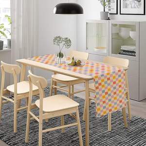 Runner da Tavola con Cuori Colorati, Stampa Astratta Geometrica Arcobaleno Romantica per San Valentino, Copritavolo Decorativo per <span class=keywords><strong>Cucina</strong></span> e Sala da Pranzo - Product Image 4