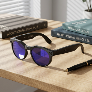 Nouvelles lunettes intelligentes de <span class=keywords><strong>traduction</strong></span> IA <span class=keywords><strong>Google</strong></span> W611, étanches IPX-6, lecteur de musique, appels téléphoniques, enregistrement vidéo, reconnaissance vocale et des objets par IA - Product Image 1