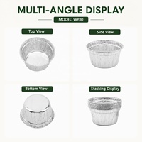 Contenants en aluminium argenté jetables de qualité supérieure, ronds, de qualité alimentaire, 125 ml, fabriqués sur mesure en usine