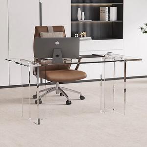 Bureau de direction rectangulaire moderne de luxe personnalisable en acrylique, table d'étude suspendue pour <span class=keywords><strong>ordinateur</strong></span> portable, table de négociation, table de réunion longue, simple - Product Image 1