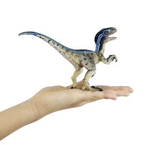 Figuras de acción de dinosaurio, juguetes realistas de dinosaurio, <span class=keywords><strong>Velociraptor</strong></span>, juguetes educativos de plástico azul - Product Image 2