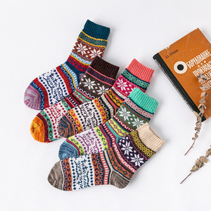 Hiver <span class=keywords><strong>Pas</strong></span> <span class=keywords><strong>Cher</strong></span> Double <span class=keywords><strong>Aiguille</strong></span> Lapin Chaud Chaussettes Épaisses <span class=keywords><strong>Laine</strong></span> Chaussettes 5 Paires par Ensemble - Product Image 2