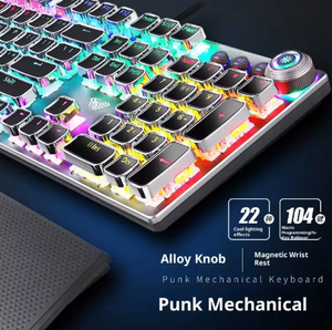 Clavier mécanique aula T500 RGB, souris filaire USB, clavier rétroéclairé à 104 touches, conception ergonomique, boutons programmables, haute résolution DPI 1600 - Product Image 5