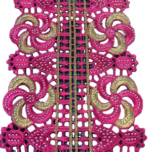 Bordado coche hueso encaje lentejuelas pestañas accesorios nupciales velo de boda muñeca decoración Material blanco - Product Image 1