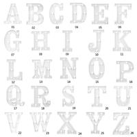 A-Z LED de plástico con letras del alfabeto, luces colgantes de pie, decoración para fiesta de boda