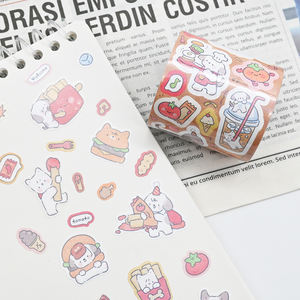 Rollo de pegatina de vinilo impermeable brillante con purpurina de dibujos animados, rollo de cinta washi, rollo de pegatina decorativa adhesiva personalizada con logotipo - Product Image 1