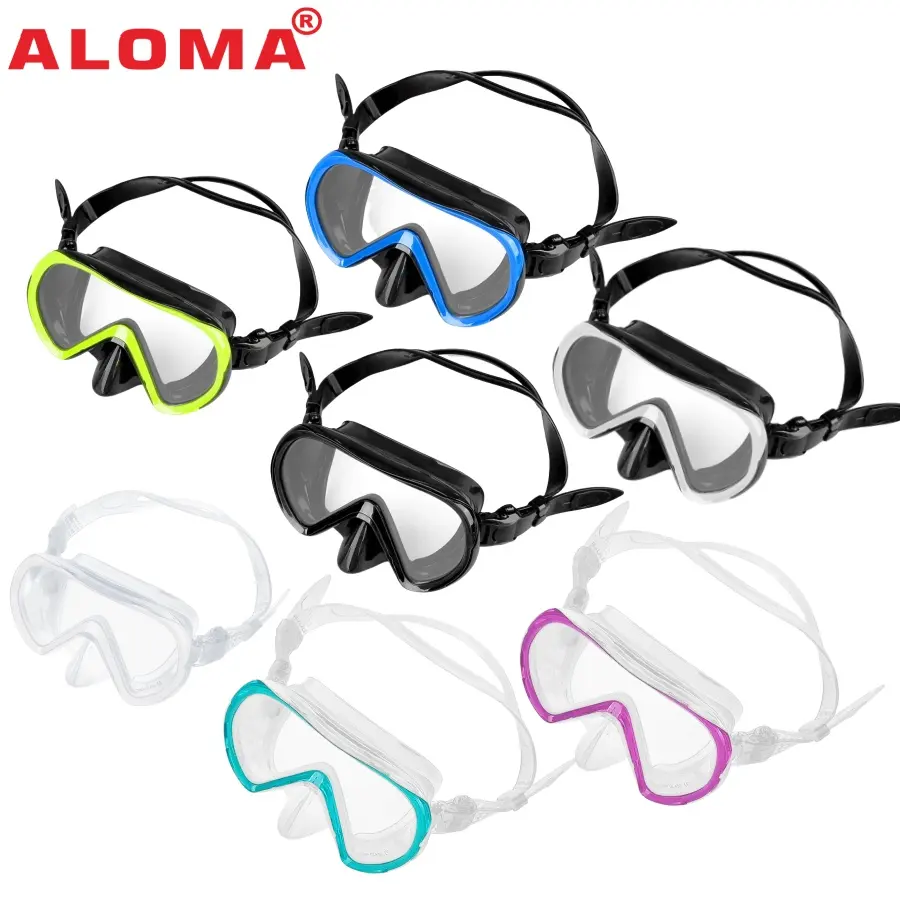 ALOMA 2024 Zwemmasker Snorkelmasker Laag volume Frameloos Duikmasker voor Volwassenen