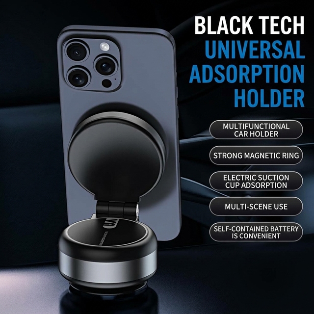 YIXIN Hot-Selling CZ16 Vacuum Magnetic Phone Mount Dual Retractable Foldable Car Navigation Stand