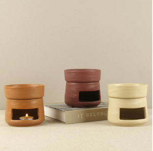 Diffuseur d'huiles essentielles en pierre volcanique avec brûleur à huile en terre cuite, chauffe-bougie, coffret cadeau d'aromathérapie - Product Image 4