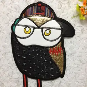 Cartoon patch leather embroidery large bird T-Shirt decoration clothes jacket sewing on