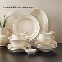 Ensemble de bols et vaisselle en porcelaine sous glaçure haut de gamme motif de fruits crème baguettes écologiques allant au lave-vaisselle