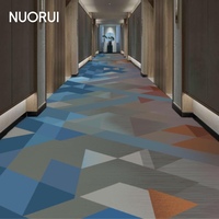 Tapis de couloir moderne à motif géométrique abstrait, mélange de laine et de nylon de qualité supérieure, tapis imprimé mur à mur pour projets commerciaux