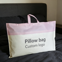 Sac de shopping personnalisé en polyester non tissé imprimé numériquement avec logo pour le rangement des oreillers
