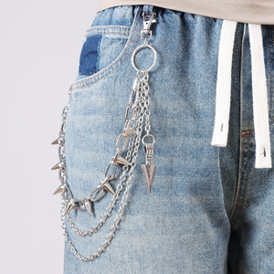 Cadena de cintura Yueli de varias capas con remaches de aleación de zinc, decoración vaquera, accesorio de moda casual - Product Image 1