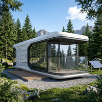 Capsule spatiale moderne en acier, mini-maison préfabriquée, maison modulaire ADU pour atelier, entrepôt, système de contrôle intelligent, éco-responsable