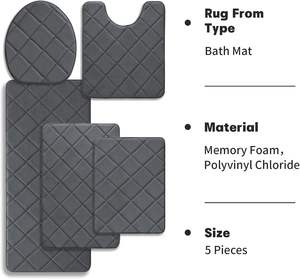 Ensemble <span class=keywords><strong>de</strong></span> <span class=keywords><strong>tapis</strong></span> <span class=keywords><strong>de</strong></span> <span class=keywords><strong>salle</strong></span> <span class=keywords><strong>de</strong></span> <span class=keywords><strong>bain</strong></span> Tabletex 5 pièces, <span class=keywords><strong>tapis</strong></span> <span class=keywords><strong>de</strong></span> <span class=keywords><strong>salle</strong></span> <span class=keywords><strong>de</strong></span> <span class=keywords><strong>bain</strong></span> en mousse à mémoire <span class=keywords><strong>de</strong></span> forme doux et antidérapant, ensemble <span class=keywords><strong>de</strong></span> <span class=keywords><strong>tapis</strong></span> <span class=keywords><strong>de</strong></span> <span class=keywords><strong>salle</strong></span> <span class=keywords><strong>de</strong></span> <span class=keywords><strong>bain</strong></span> absorbant l'eau pour les toilettes et le sol - Product Image 6