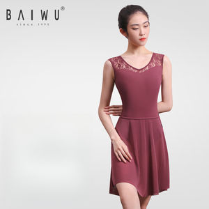 Baiwu-justaucorps de danse sans manches, pantacourt en dentelle, joli dos, collection 118141037 - Product Image 4