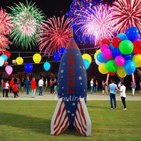 Fusée gonflable géante de 8m, modèle gonflable de ballon de feux d'artifice pour la décoration d'événements publicitaires américains