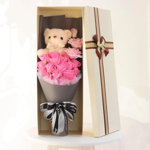 Bouquet de fleurs de savon en forme d'ours en peluche pour la Saint-Valentin, cadeau pour votre petite amie ou votre amant - Product Image 5