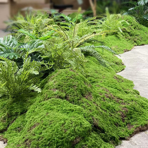 โรงงานจีนขายส่งหญ้าเทียมน้ำหนักเบาเป็นมิตรกับสิ่งแวดล้อม ผ้ามอสเทียมคุณภาพสูง ใช้ได้ทั้งภายในและภายนอกอาคาร - Product Image 1