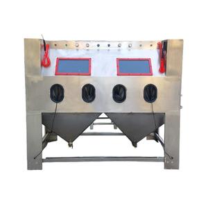 304 Stainless Steel Double Station Manual Sand Blasting Machine Dry/Wet Cabinet with Pump Motor Engine and Sand Recycling System - Product Image 1