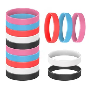 wholesale custom sublimation waterproof silicone rubber blank plain bracelet solid color silicone wristband for unisex