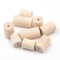 Tranches de bois naturel personnalisées non finies rondes avec trou pour projets d'artisanat DIY, disques de bois vierges, accessoires de meubles