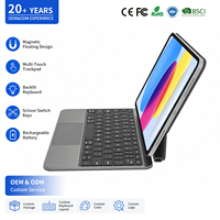 Clavier magique en aluminium pour iPad 10e génération 10,9 pouces et iPad 11e génération A16 11 pouces avec pavé tactile rétroéclairé RVB