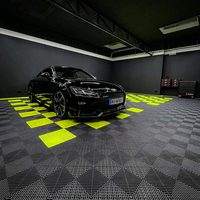 Dalles de sol emboîtables carrées antidérapantes certifiées CE pour garage et lavage de voitures, en PP, étanches, installation rapide, pour intérieur