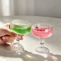 Gobelet à dessert en verre rayé rétro européen pour les fêtes