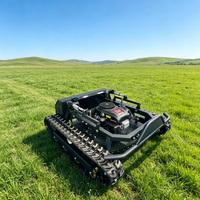 Tondeuse à gazon sur chenilles grande puissance 27HP, robot tondeuse sur chenilles et 360 °   Tondeuse à gazon télécommandée rotative pour grandes propriétés
