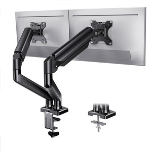<span class=keywords><strong>Support</strong></span> de moniteur à bras articulé en aluminium avec ressort à gaz, réglable, pour deux écrans LCD, <span class=keywords><strong>support</strong></span> de moniteur de bureau - Product Image 1