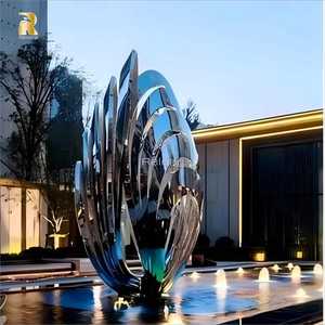 RELONG 现代风格艺术设计不锈钢抽象雕像雕塑，适用于户外商业广场 - Product Image 6