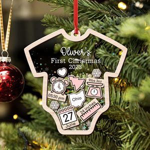 Custom 4D Shake Babies 1St Tree Hanging Gift Personalized Baby's First Christmas <b>Ornament</b> 2024 - Product Image 1