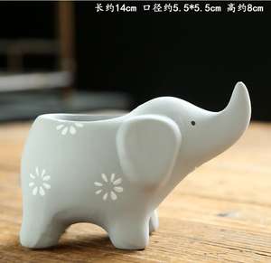 Cartoon lovely succulente vaso di fiori pianta ceramica personalità creativa semplice vaso di fiori in stile elefante - Product Image 2