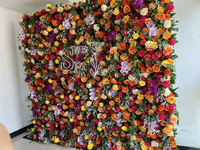 SPR Bouquet De Mariée Couleur Personnalisée Mariage Artificielle Rose Pivoine Orchidée Fleur Mur avec Plante Verte Feuille Fleur Panneau