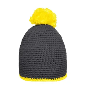 Chapeau à pompon à rayures contrastées, merchandising personnalisé - Product Image 6