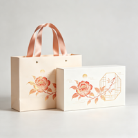 Sac en papier d'art de luxe de haute qualité avec poignée en ruban, emballage de boîte cadeau en carton, boîte à thé haut de gamme, logo personnalisé, image de marque d'entreprise