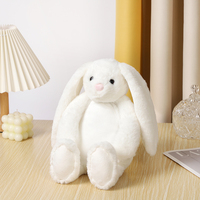 Nouveau style de jouet en peluche lapin à longues oreilles personnalisé avec logo de sublimation de Pâques, peluche lapin à ventre blanc, cadeau pour enfants