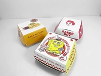 Boîte à hamburger en papier kraft personnalisée de qualité alimentaire jetable, boîte à poulet frit avec gaufrage, recyclable