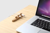 Cadeau unique Écologique en bois de bambou Magnétique câbles gestionnaire cordon organisateur câble gestion clips pour bureau câble organisateur
