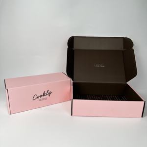 Изготовленный на заказ логотип розовая гофрированная почтовая упаковочная коробка для печенья Макарон пончик печенье - Product Image 5