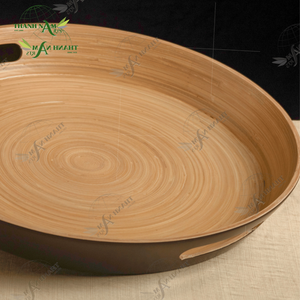 ถาดเสิร์ฟทำจากไม้ไผ่ทำมือสำหรับใช้ในร้านอาหารเป็นมิตรกับสิ่งแวดล้อมกันน้ำทนทานพร้อมด้ามจับที่แข็งแรงเพื่อความสะดวกในการพกพา - Product Image 2