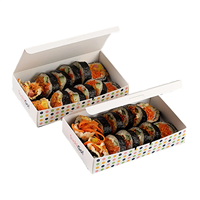 Boîtes à sushi en papier kraft recyclables jetables, format personnalisé, gaufrage, pelliculage mat, emballage alimentaire