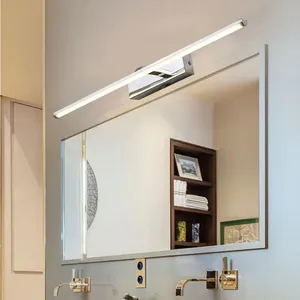 Luces cromadas modernas para espejo montado en la pared, iluminación Led impermeable para tocador de baño, Hotel y casa