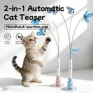 Jouet interactif <span class=keywords><strong>pour</strong></span> chat professionnel 2-en-1 avec ventouse automatique et <span class=keywords><strong>baguette</strong></span> électrique, rechargeable Type-C, motif papillon - Product Image 2