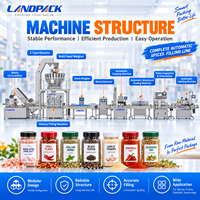 Machine de remplissage automatique pour mélange d'épices naturelles (poivre, herbes, piments, sucre, sel) en granulés, pour bocaux et bouteilles