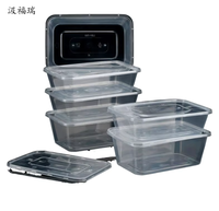 Boîte à lunch pliable jetable en PP, couvercle compatible micro-ondes, récipient transparent en plastique pour plats à emporter, nouilles, pain