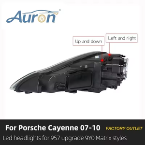 Faro Delantero AURON con Chip LED CSP de Cuádruple Haz, 12V 6000K 36W 6000 Lúmenes, Nuevo para 2007-2010 957, Luz de Reequipamiento - Product Image 2