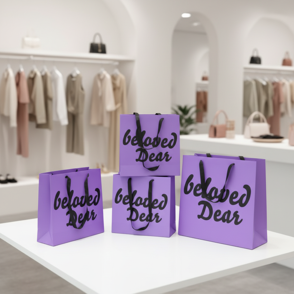 Wholesale Luxury Custom Logo Packaging Bags Recyclable Paperboard With Handle For Clothing Brand Printed Gift Wrapping